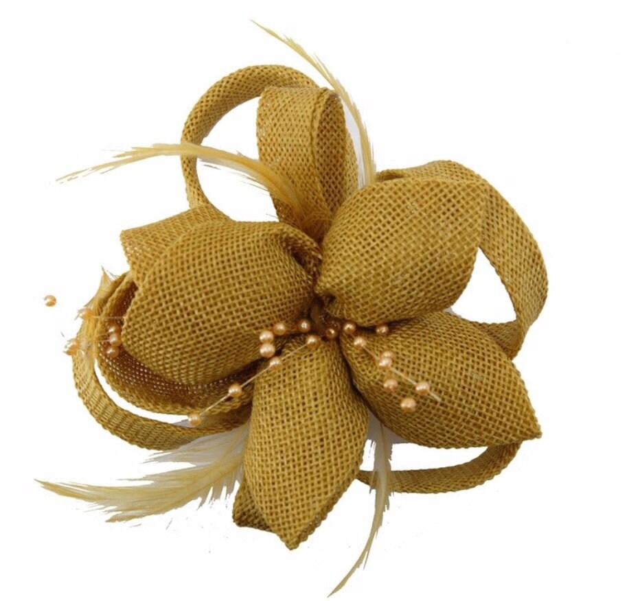 Gold Fascinator Hat Bronze Fascinator 