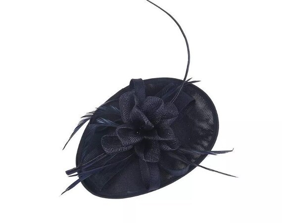 navy fascinator hat