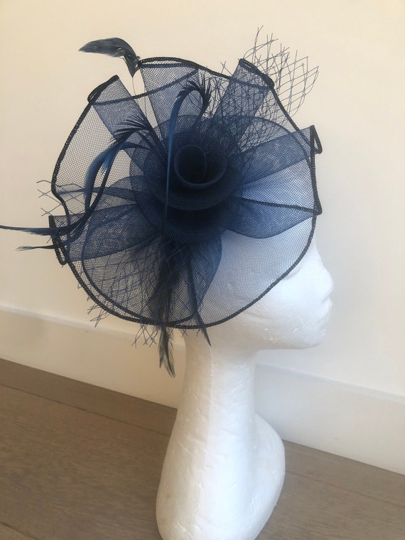 Navy Navy Blue Blue Fascinator 