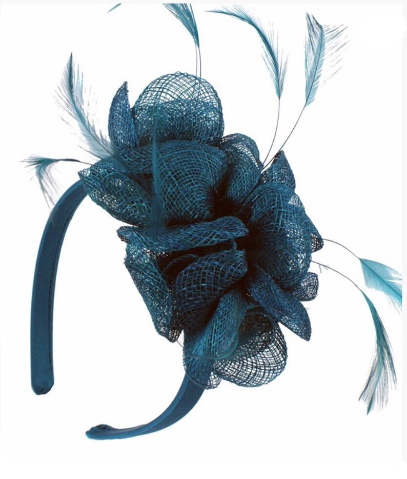 Teal Aqua Petrol Green Fascinator Fascinators Fascinator Etsy UK