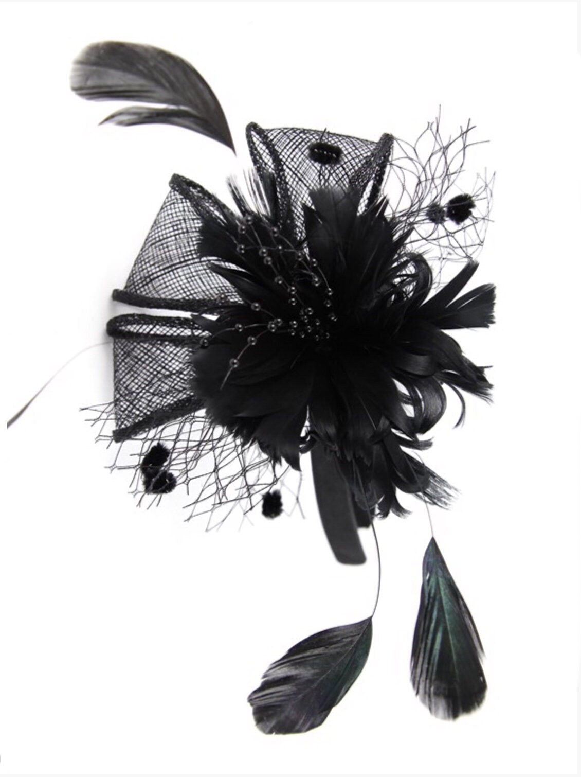 Black noir charcoal Fascinator hat Fascinators | Etsy