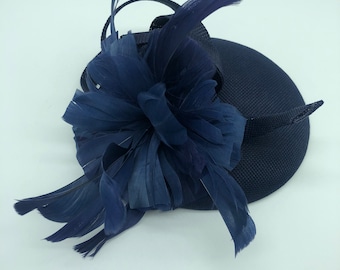 Navy, navy blue, blue, Fascinator, fascinators, Fascinator hat, hat, wedding, ascot, races, derby, headband, wedding hat, derby hat, veil