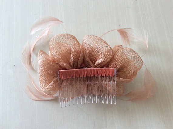 Nude Neutral Peach Natural Fascinator 