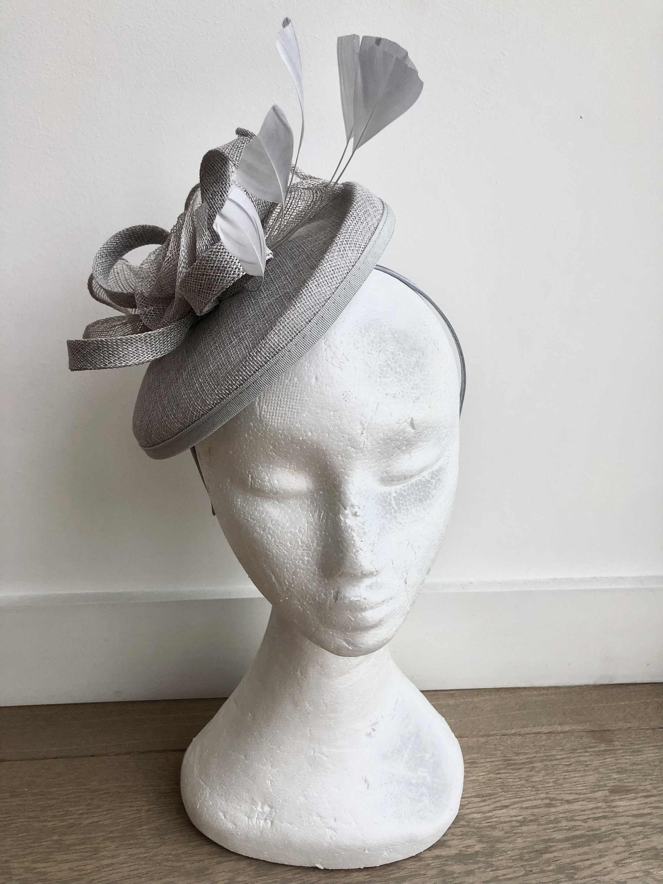 Silver Fascinator Grey Fascinator Gray 