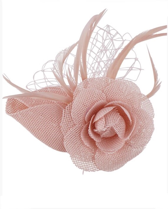 baby pink wedding hat