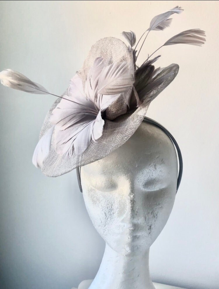 Grey Fascinator Gray Silver Fascinator 
