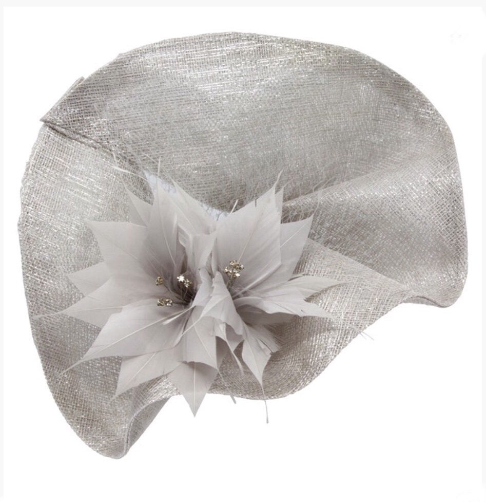 Grey Silver Silver Grey Fascinator Hat 