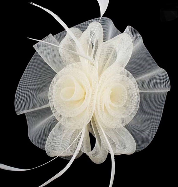 Off White.Hairband Fascinator.weddings.race.events.#33 Cream