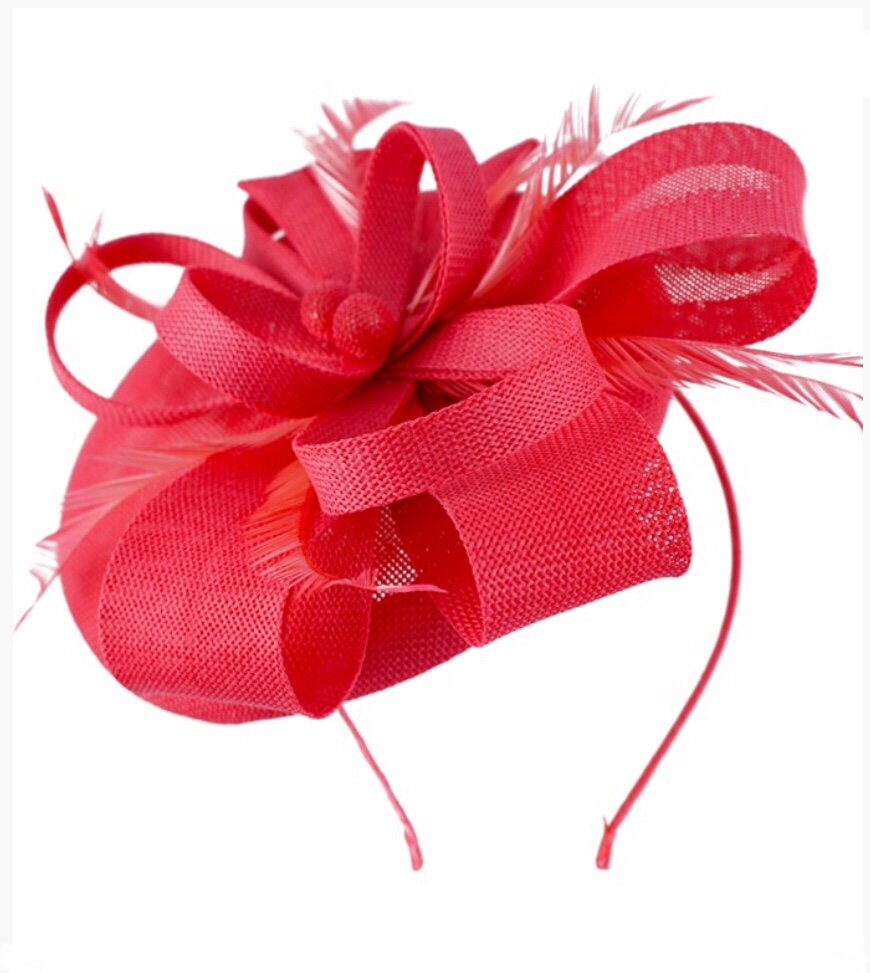 Coral Hot Pink Salmon Pink Fascinator 