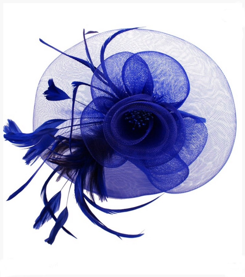 Royal blue Fascinator cobalt blue Fascinator Fascinators Etsy