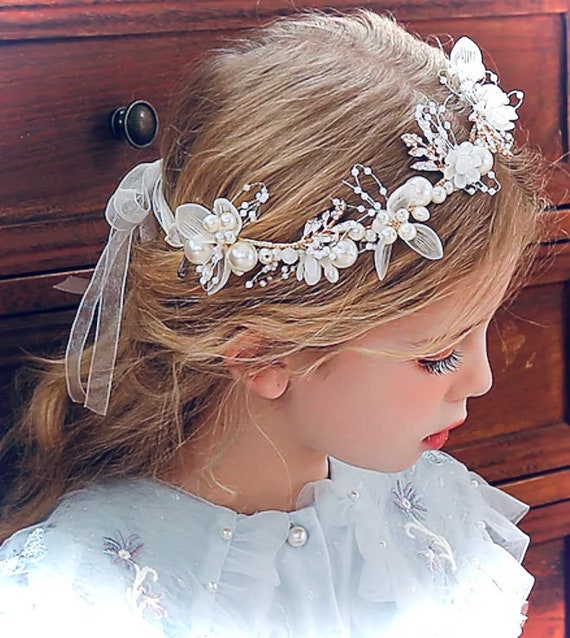 Youllyuu Serre-tête De Mariage Fait à La Main Avec Fleurs Ivoires Et