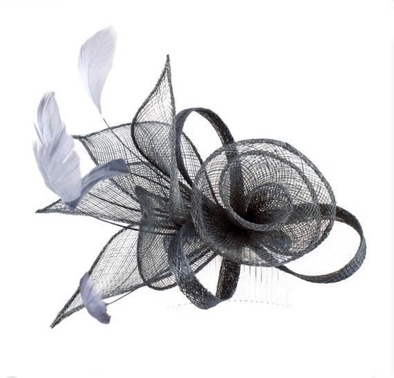 Silver, Grey, Gray, Smoke, Fascinator, Fascinators, Fascinator Hat