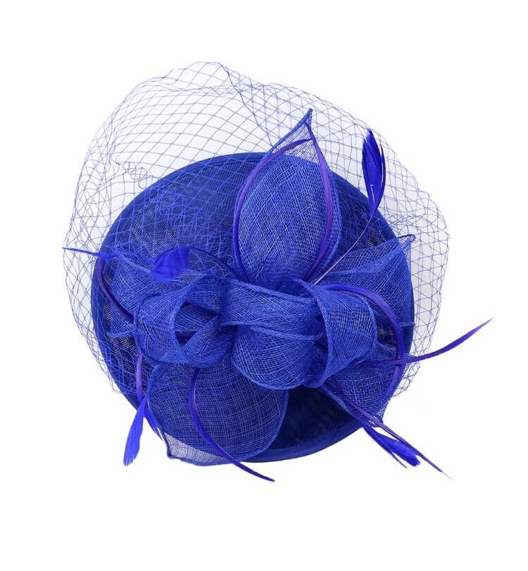 Royal Blue Fascinator Hat Cobalt Blue Fascinator - Etsy UK