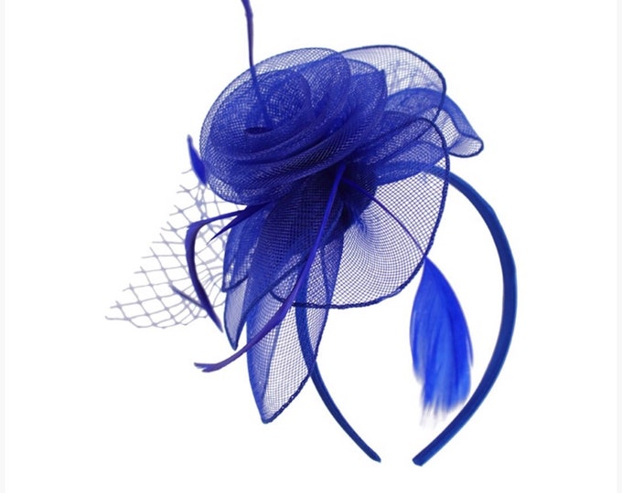 Royal Blue Fascinator, Royal Blue Fascinator Hat, Cobalt Blue