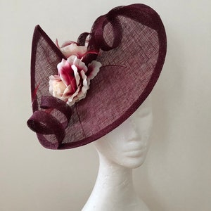Burgundy Fascinator Burgundy Hatinator 