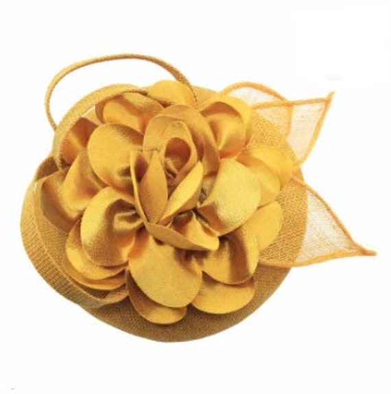 Mustard Gold Bronze Mustard Fascinator 
