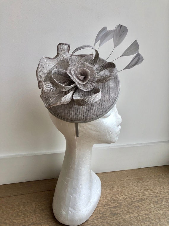 Silver Fascinator Grey Fascinator Gray 