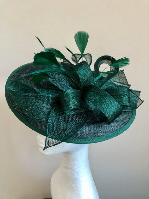 Dark Green Calla Lily Sinamay Fascinator