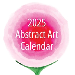 2025 Abstract Art Desk Calendar with Wooden Stand
