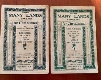 A Christmas Pageant,  Manual for kids' drama 1921. Two copies
