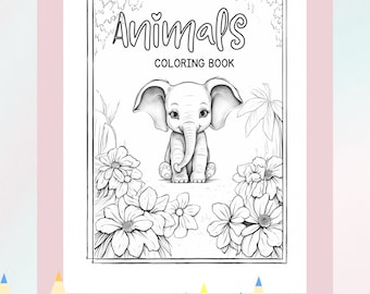 Cute animals coloring book