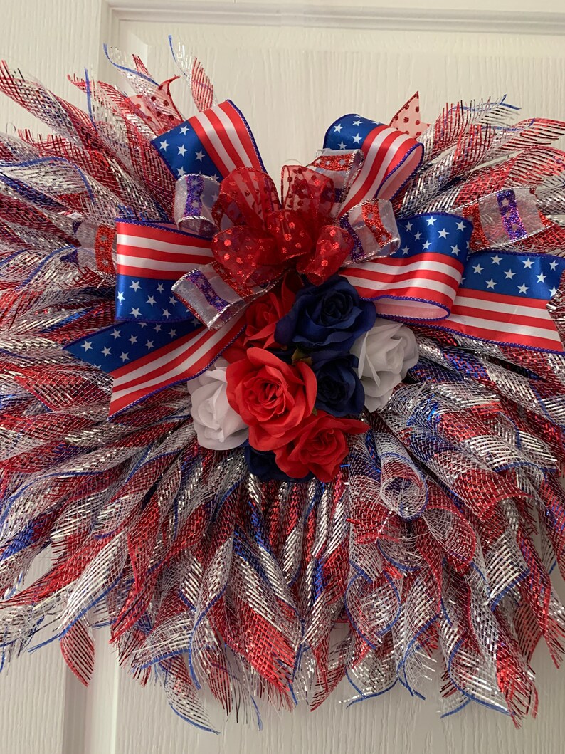 Patriotic Wing Wreath Patriotic Wreaths Memorial Day Wreath Etsy