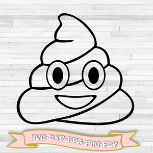 Emoji poop svg, whatsapp poop outline svg, download in svg, eps, dxf, png pdf format. For Silhouette Cameo, Cricut, vinyl, decal