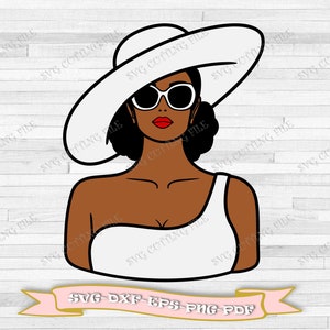 Bellissima sposa svg, donna nera con il cappello svg, moda donna svg, file in formato svg, dxf, eps, png, pdf; per Cricut, Silhouette Cameo.