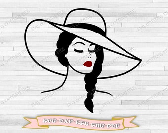 Download Silhouette Cameo Dxf Png Files In Svg Format Eps Photomodel Svg Woman With Outline Svg Hat Women S Fashion Svg Pdf For Cricut Visual Arts Craft Supplies Tools Delage Com Br