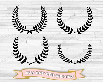 4 lauwerkransbundel svg, lauwerkrans svg, lauwerkrans png, lauwerkrans clipart, lauriercirkel svg, Cricut dossiers, krans svg.
