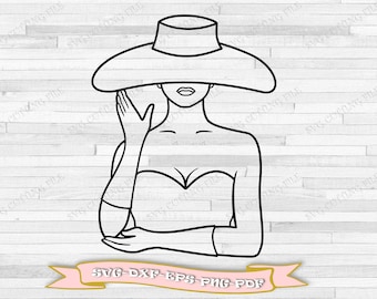 Download Woman With Hat Svg Etsy