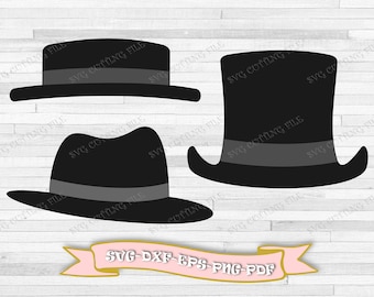Chapeau pour homme (SVG), chapeau Michael Jackson (SVG), clipart numérique aux formats SVG, EPS, DXF, PNG et PDF. Compatible avec Cricut et Silhouette Cameo.