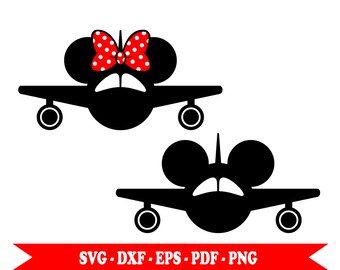 Mickey airplane svg | Etsy