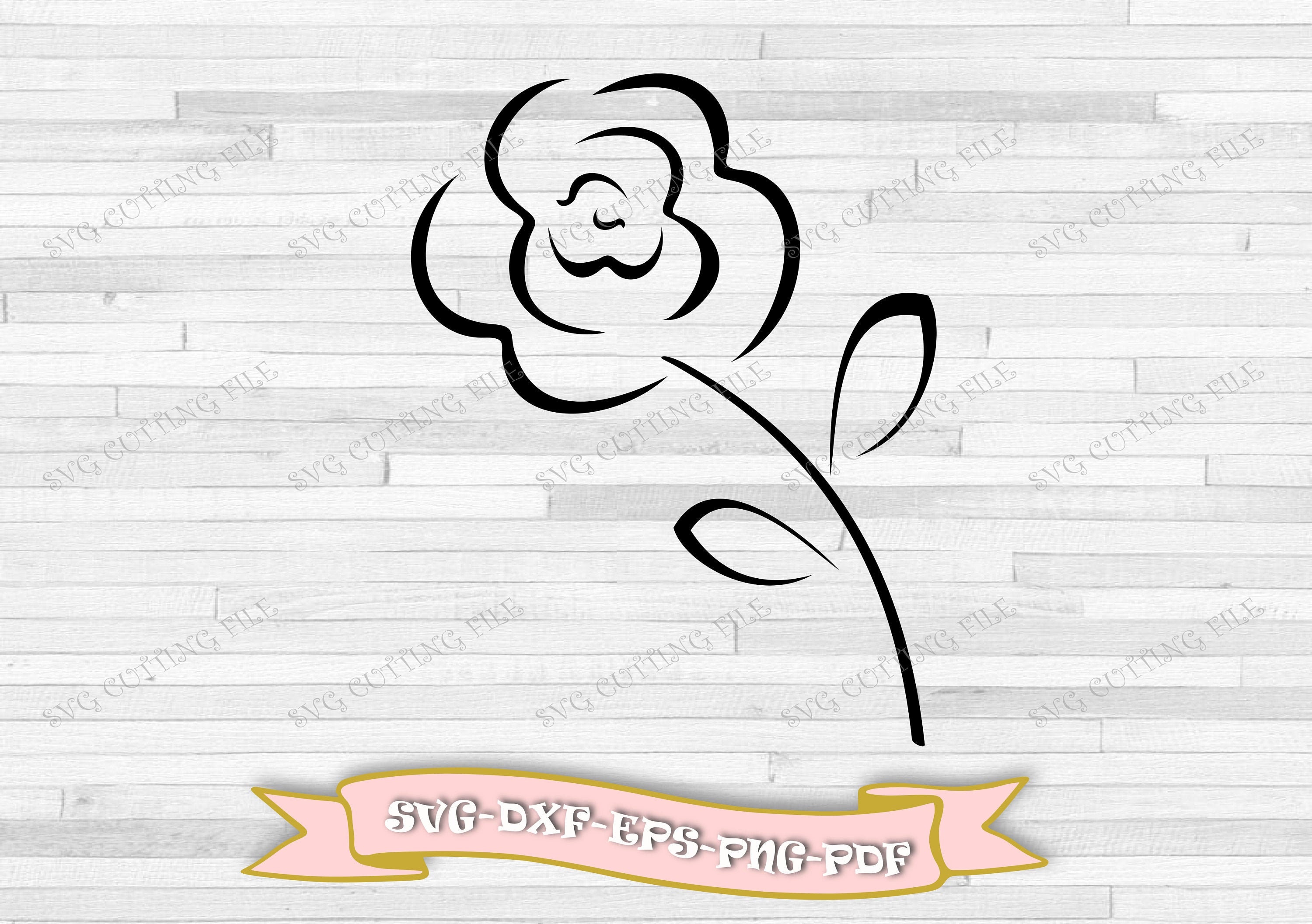 Rose Form Svg Clipart Einer Schonen Blume Svg Umriss Etsy