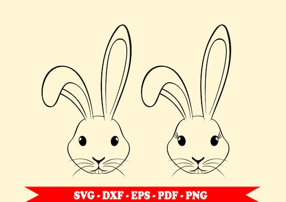 Download Bunny svg rabbit svg outline face Easter clip art format ...