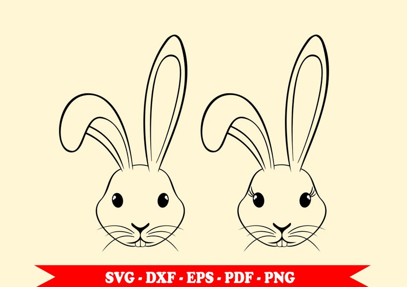 Download Bunny svg rabbit svg outline face Easter clip art format ...