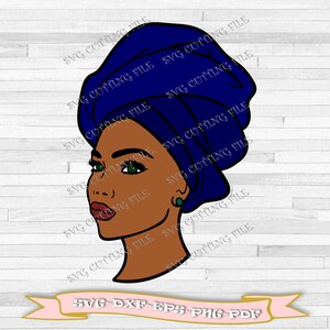 Black girl svg photomodel, black woman with turban svg, fashion woman, file in svg format, dxf, eps, png, pdf; for Cricut, Silhouette Cameo