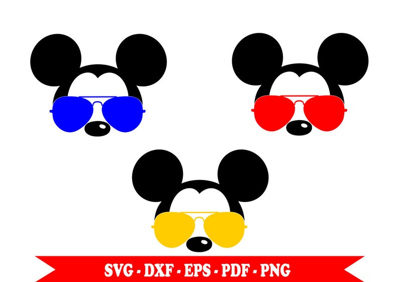 Download Mickey Mouse aviator with sunglasses svg face head clip ...