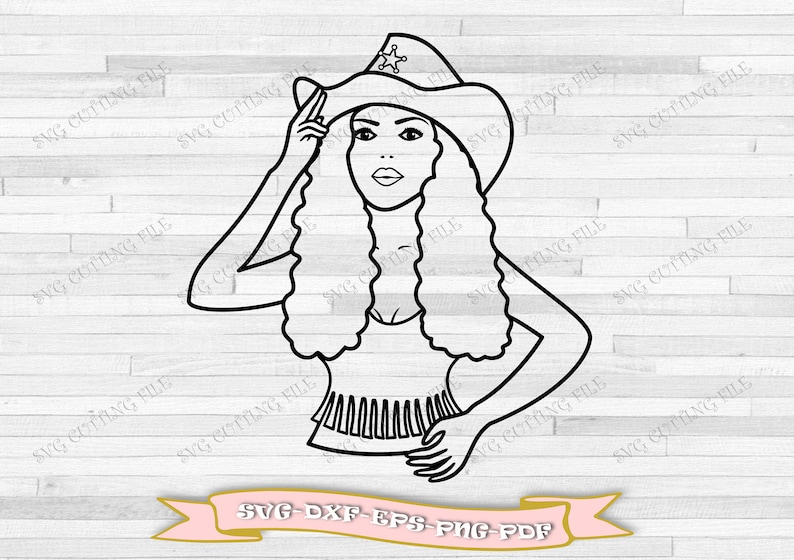 Photomodel Cowgirl Svg Cowgirl Outline Svg Woman Of The Herd Etsy