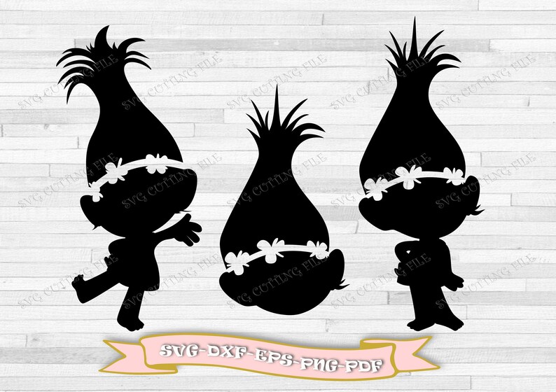 Trolls Svg Princess Poppy Silhouette Svg Clip Art Download Etsy
