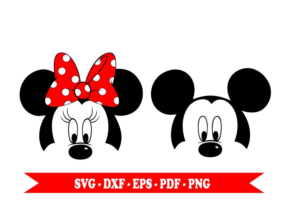 Mickey and Minnie mouse svg clip art digital format svg eps | Etsy