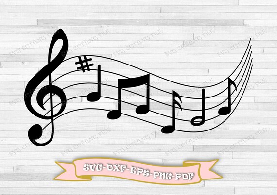 Note Musicali Svg Note Musicali Sul Pentagramma Svg Clip Art Etsy