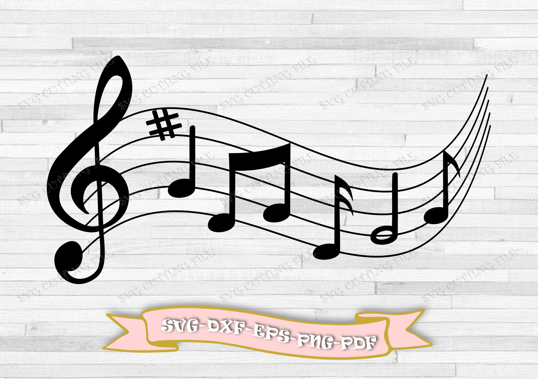 Note musicali svg, note musicali sul pentagramma svg, clip art in file ...