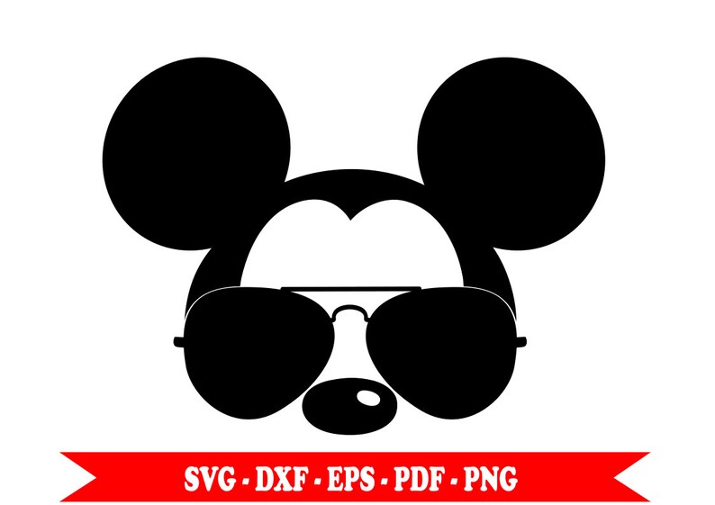 Download Mickey Mouse with sunglasses Aviator svg shape clip art in ...