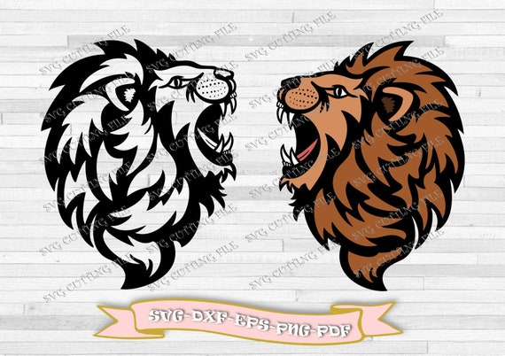 Lion Roaring Outline