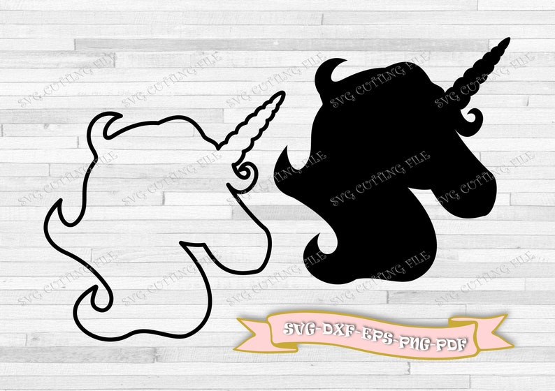 Unicorn svg head unicorn outline svg unicorn svg shape | Etsy