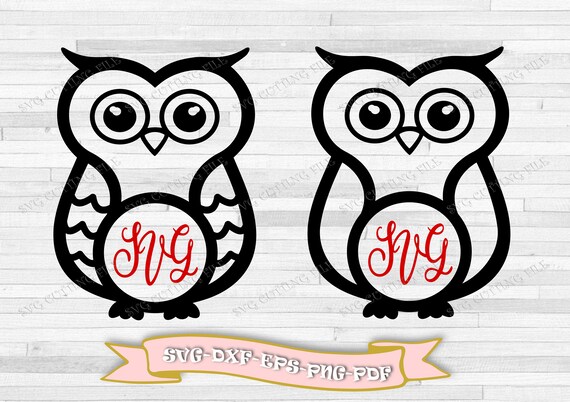Download Svg Owl Owl Outline Svg Pretty Monogram Owl Digital Format Etsy