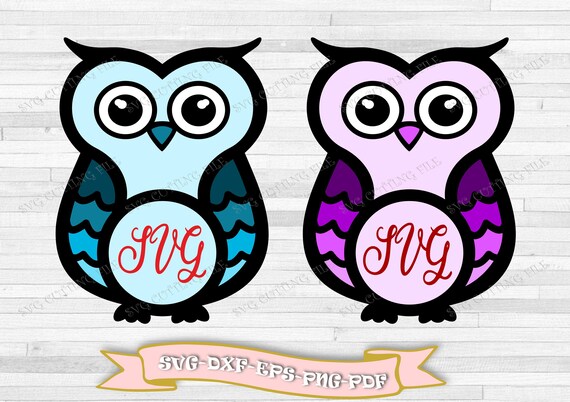 Download Svg Owl Owl For Monogram Clip Art Svg Download Files In Etsy