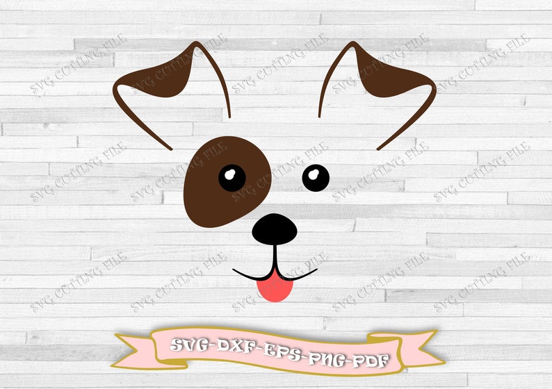 SVG dog, SVG puppy face, nice little dog, clip art in SVG digital format, EPS, DXF, PDF, PNG. For Silhouette Cameo, Cricut, vinyl image 1