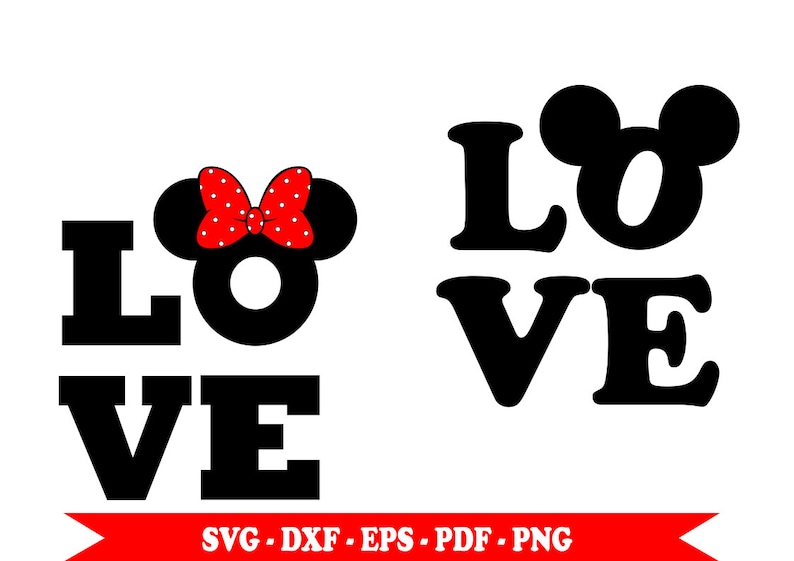Download Mickey Mouse svg Minnie mouse svg love clip art in SVG | Etsy